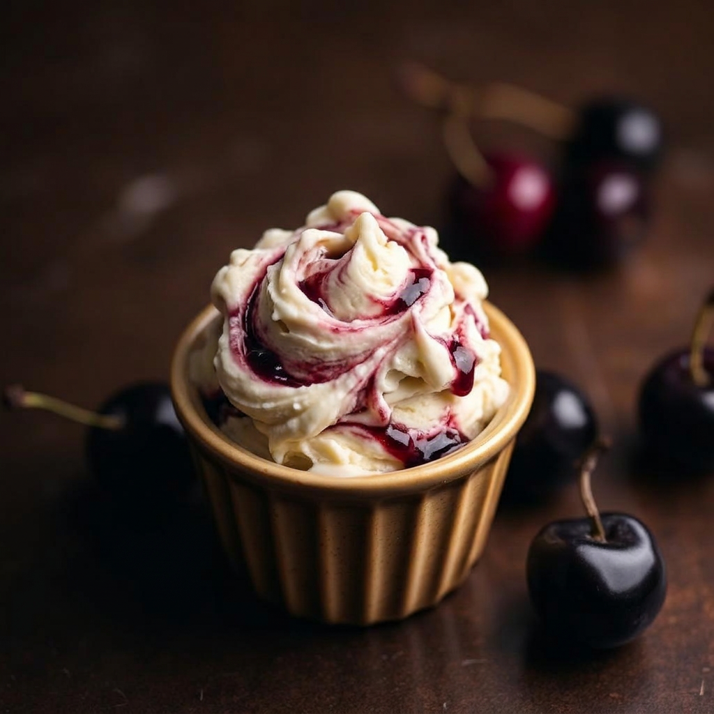 Amarena Cherry Cheesecake gelato scoop