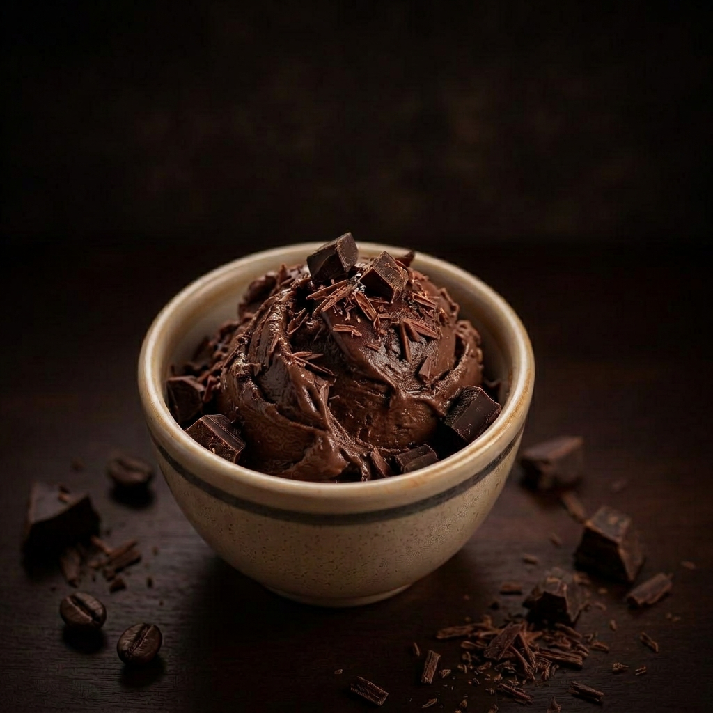 Chocolate gelato scoop